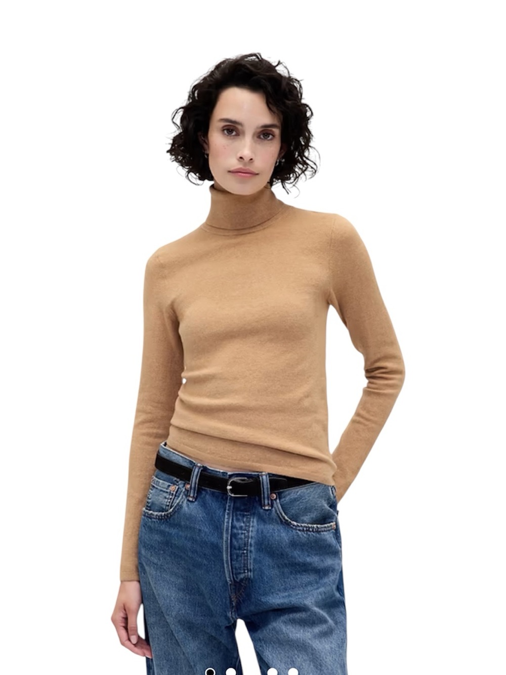 GAP NWT Women’s CashSoft Stretch Turtleneck Sweater in Camel Tan Size XXS NEW